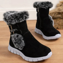 Load image into Gallery viewer, Women Flats Ankle Snow Boots 2024 Winter Warm Fur Shoes New Fashion Design Short Plush Chelsea Boots Suede Soft Sole Goth Botas
