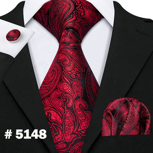 MEN TIE PRINTED NEW NECKTIE GRAVATA NECKWEAR BARRY.WANG FASHION HANKY CUFFLINK SET TIES FOR MEN WEDDING PARTY BUSINESS