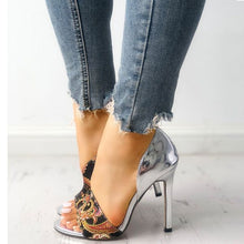 Load image into Gallery viewer, 2023 WOMEN HIGH HEELS SANDALS WOMAN FASHION SUMMER  FEMALE PEEP TOE HIGH-HEELED SHOES OPEN TOE ETHNIC PRINT PARTY SANDALS
