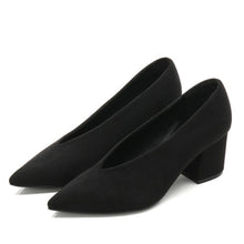 Load image into Gallery viewer, 2023 SPRING AUTUMN SQUARE HEELS PUMPS ELEGANT SHALLOW V-MOUTH OFFICE LADY PUMPS
