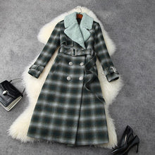 Load image into Gallery viewer, 2022 NEW STYLE LONG-SLEEVED WITH DOUBLE BREASTED COLLAR FASHIONABLE PLAID COAT
