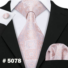 Load image into Gallery viewer, LUXURIOUS BLUE PAISLEY SUIT TIE 100% SILK MEN TIE FOR WEDDING BUSINESS BARRY.WANG NECKTIE HANDKERCHIEF MENS DRESS TIES LS-5057
