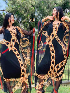 NEW FASHION AFRICAN ROBE STYLE BEADING CHIFFON PRINTING LONG MAXI DRESSE FOR WOMEN MUSLIM ABAYA GOWN DRESS WITH COTTON INNER