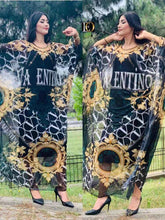 Load image into Gallery viewer, NEW FASHION AFRICAN ROBE STYLE BEADING CHIFFON PRINTING LONG MAXI DRESSE FOR WOMEN MUSLIM ABAYA GOWN DRESS WITH COTTON INNER
