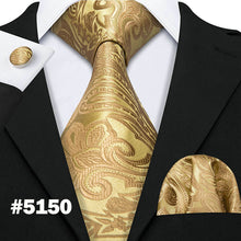Load image into Gallery viewer, LUXURIOUS BLUE PAISLEY SUIT TIE 100% SILK MEN TIE FOR WEDDING BUSINESS BARRY.WANG NECKTIE HANDKERCHIEF MENS DRESS TIES LS-5057
