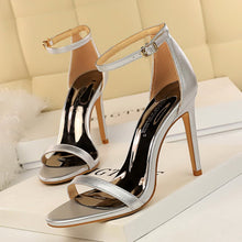 Load image into Gallery viewer, NEW WOMEN SANDALS PATENT LEATHER WOMEN HIGH HEELS SHOES NUDE SEXY WOMEN PUMPS FASHION WEDDING SHOES WOMEN STILETTO

