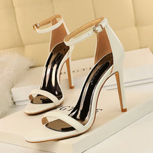 Load image into Gallery viewer, NEW WOMEN SANDALS PATENT LEATHER WOMEN HIGH HEELS SHOES NUDE SEXY WOMEN PUMPS FASHION WEDDING SHOES WOMEN STILETTO
