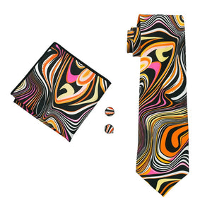 MEN TIE PRINTED NEW NECKTIE GRAVATA NECKWEAR BARRY.WANG FASHION HANKY CUFFLINK SET TIES FOR MEN WEDDING PARTY BUSINESS