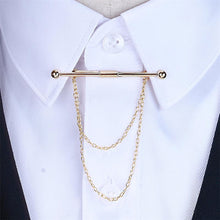 Load image into Gallery viewer, MEN COLLAR PIN NECKTIE CLIP BAR CHAIN SHIRT COLLAR PIN WEDDING GIFT SUIT BROOCH LAPEL PIN CLOTHING ACCESSORIES
