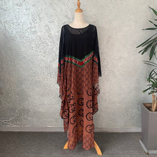 Load image into Gallery viewer, NEW FASHION AFRICAN ROBE STYLE BEADING CHIFFON PRINTING LONG MAXI DRESSE FOR WOMEN MUSLIM ABAYA GOWN DRESS WITH COTTON INNER
