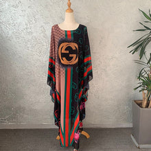 Load image into Gallery viewer, NEW FASHION AFRICAN ROBE STYLE BEADING CHIFFON PRINTING LONG MAXI DRESSE FOR WOMEN MUSLIM ABAYA GOWN DRESS WITH COTTON INNER
