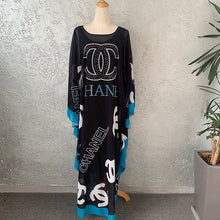 Load image into Gallery viewer, NEW FASHION AFRICAN ROBE STYLE BEADING CHIFFON PRINTING LONG MAXI DRESSE FOR WOMEN MUSLIM ABAYA GOWN DRESS WITH COTTON INNER
