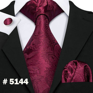 MEN TIE PRINTED NEW NECKTIE GRAVATA NECKWEAR BARRY.WANG FASHION HANKY CUFFLINK SET TIES FOR MEN WEDDING PARTY BUSINESS