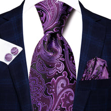 Load image into Gallery viewer, NAVY BLUE 63INCHES SILK MENS TIE SET EXTRA LONG TIES FOR MEN HANDKERCHIEF WOVEN CLASSIC MENS 160CM NECKTIE POCKET SQUARE HI-TIE

