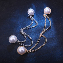 Load image into Gallery viewer, PEARL RHINESTONE MEN WOMEN JEWELRY PINS BROOCHES SHIRT BLOUSE TASSEL LAPEL PINS COLLAR NEEDLE METAL CHAIN BROOCHES ACCESSORIES
