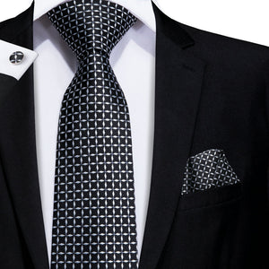 NAVY BLUE 63INCHES SILK MENS TIE SET EXTRA LONG TIES FOR MEN HANDKERCHIEF WOVEN CLASSIC MENS 160CM NECKTIE POCKET SQUARE HI-TIE