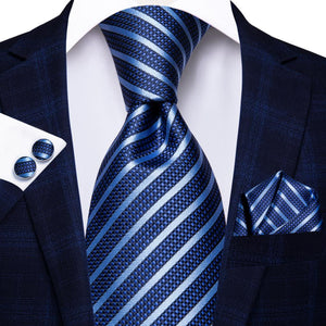 NAVY BLUE 63INCHES SILK MENS TIE SET EXTRA LONG TIES FOR MEN HANDKERCHIEF WOVEN CLASSIC MENS 160CM NECKTIE POCKET SQUARE HI-TIE