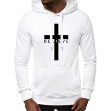 Load image into Gallery viewer, FASHION MEN I BELIEVE IN CHRISTIAN JESUS LOGO CASUAL SPORTS HOODIE DRAWSTRING DESIGN AUTUMN WINTER VERSATILE COMMUTER HOODIE
