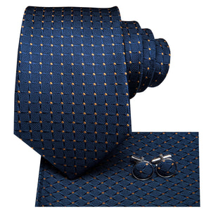 NAVY BLUE 63INCHES SILK MENS TIE SET EXTRA LONG TIES FOR MEN HANDKERCHIEF WOVEN CLASSIC MENS 160CM NECKTIE POCKET SQUARE HI-TIE