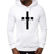 Load image into Gallery viewer, FASHION MEN I BELIEVE IN CHRISTIAN JESUS LOGO CASUAL SPORTS HOODIE DRAWSTRING DESIGN AUTUMN WINTER VERSATILE COMMUTER HOODIE
