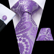 Load image into Gallery viewer, NAVY BLUE 63INCHES SILK MENS TIE SET EXTRA LONG TIES FOR MEN HANDKERCHIEF WOVEN CLASSIC MENS 160CM NECKTIE POCKET SQUARE HI-TIE
