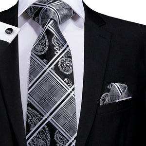 NAVY BLUE 63INCHES SILK MENS TIE SET EXTRA LONG TIES FOR MEN HANDKERCHIEF WOVEN CLASSIC MENS 160CM NECKTIE POCKET SQUARE HI-TIE