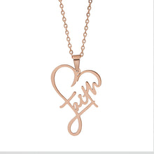 Load image into Gallery viewer, FAITH HEART NECKLACE WOMEN
